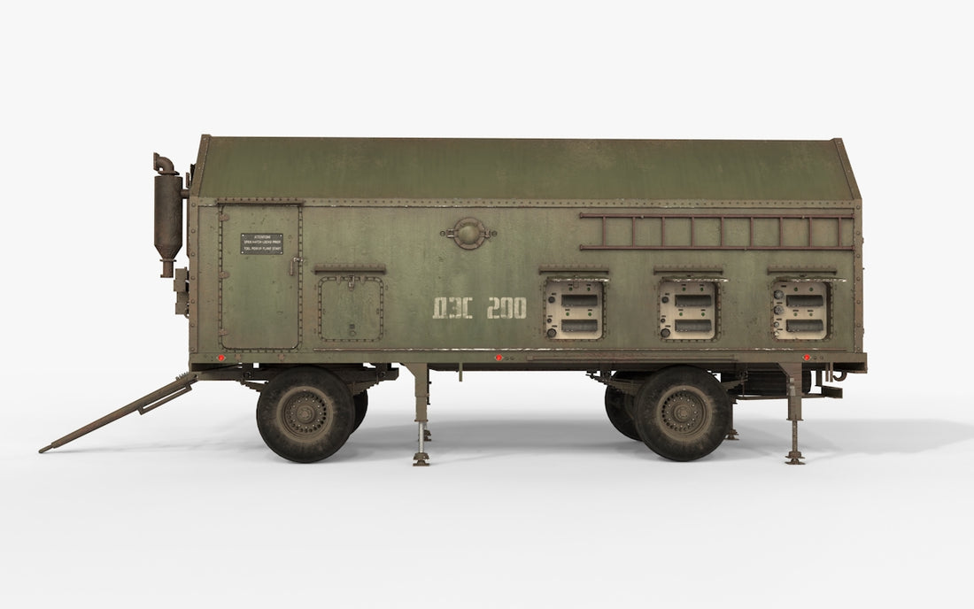 An old train car is shown on a white background