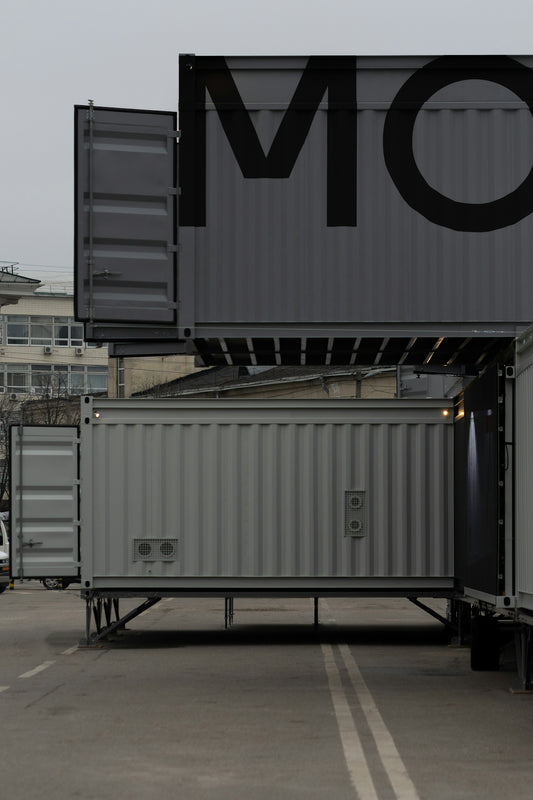 a truck with a large container on the back of it