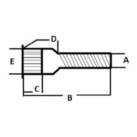 1/2"-20 x 2" Drive-In Trailer Hub Lug Stud with .53 Shank - 20 x 2 - full product view | AAA Trailer