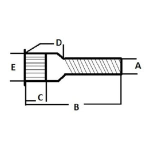 1/2"-20 x 2" Drive-In Trailer Hub Lug Stud with .53 Shank - 20 x 2 - full product view | AAA Trailer