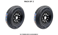 ST175/80R13 Trailer Tire & Black Mod Wheel – Set of 2 – Load Range C | — Pack of 2 | AAA Trailer