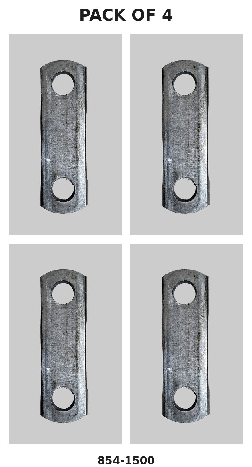 Trailer Shackle Link Strap 4-Pack – 2-1/2" Center-to-Center