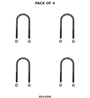 Trailer U-Bolt 4-Pack (Tandem Axle) – 3" x 7" with Nuts – 9/16"-18 Thr — Pack of 4 | AAA Trailer