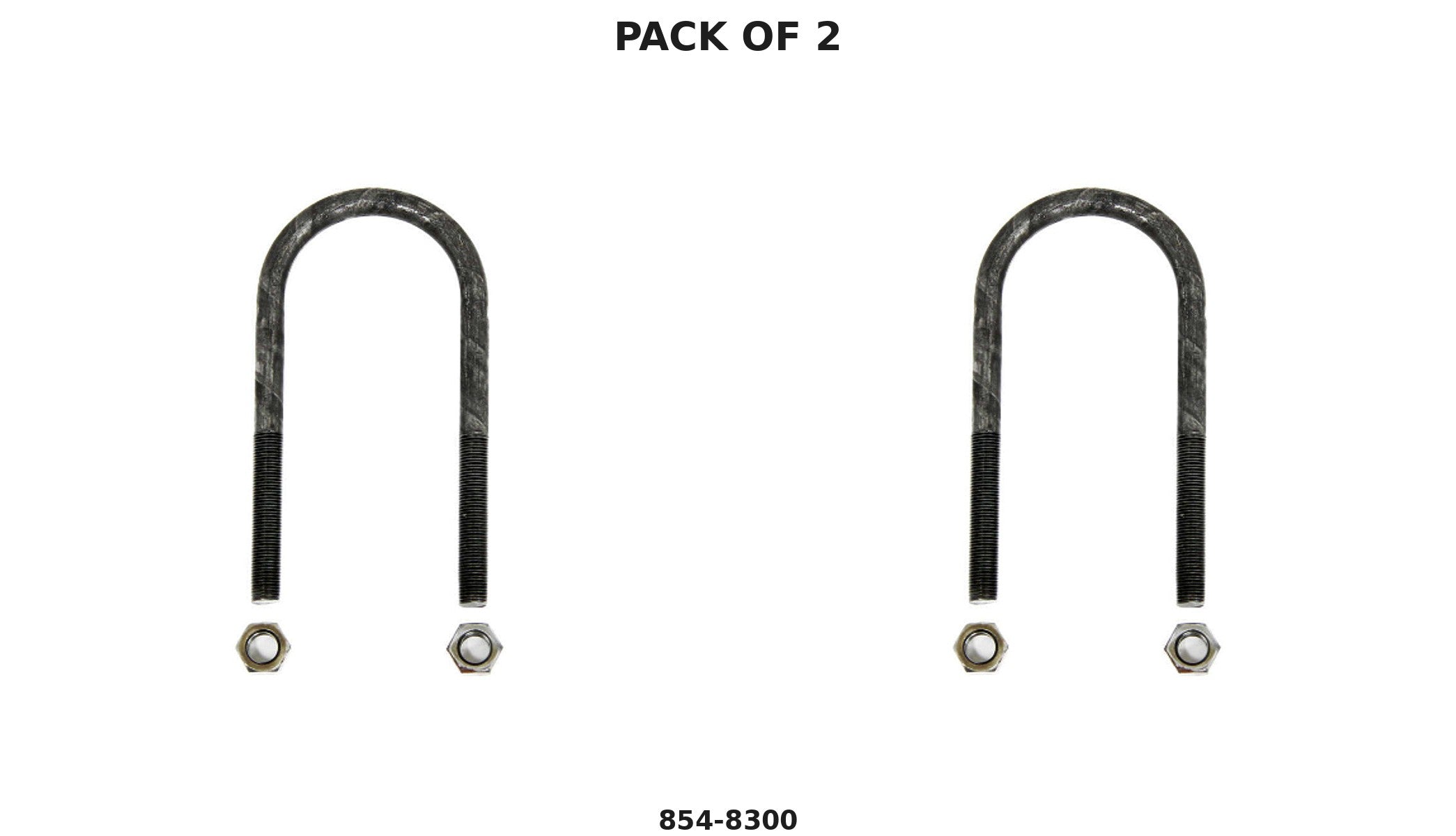 Trailer U-Bolt Pair – 3" x 7" with Nuts – 9/16"-18 Thread for 5,200-7,000 lb Axles