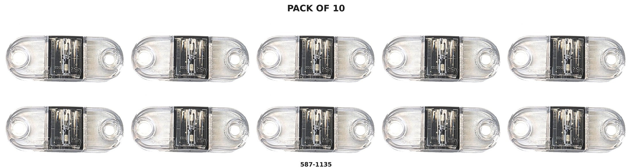 TecNiq S17 Amber Trailer Marker Light 10-Pack – 2" x 1" LED Clearance