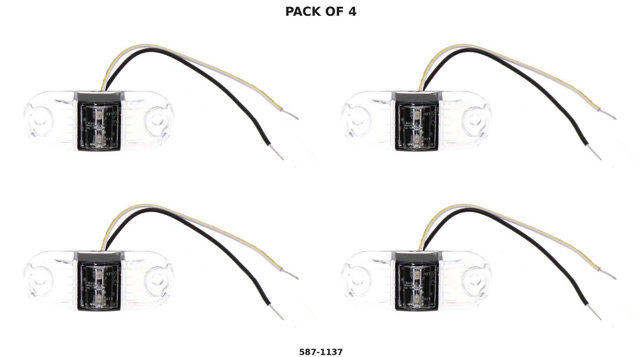 TecNiq S17 Red Trailer Marker Light 4-Pack – 2" x 1" LED Clearance