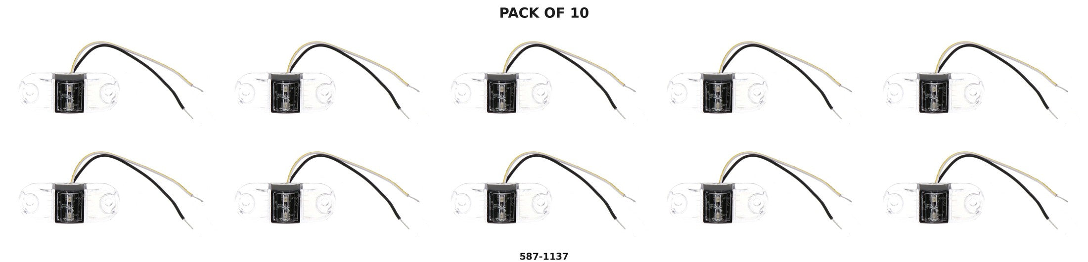 TecNiq S17 Red Trailer Marker Light 10-Pack – 2" x 1" LED Clearance