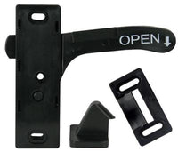 JR Products 10765 right hand screen door latch for Amerimax style RV doors with strike and mounting hardware