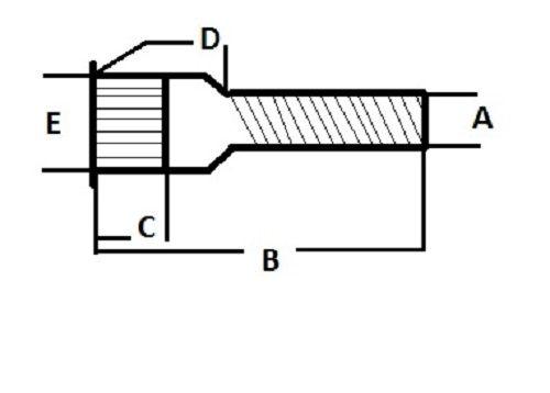 1/2"-20 x 2" Drive-In Trailer Hub Lug Stud with .53 Shank