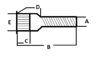 1/2"-20 x 2" Drive-In Trailer Hub Lug Stud with .53 Shank - 20 x 2 - detail view | AAA Trailer