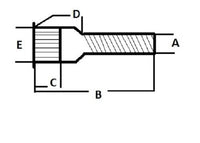 1/2"-20 x 2" Drive In Trailer Hub Lug Stud Press In - 20 x 2 - detail view | AAA Trailer
