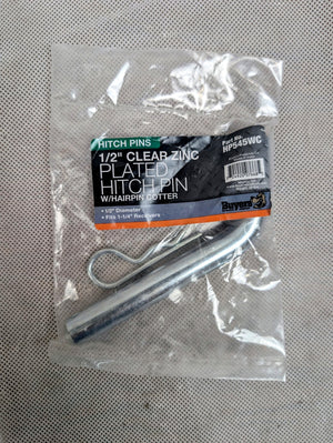 1/2 Inch Zinc Plated Trailer Hitch Pin and Clip for 1-1/4 Inch Receivers - full product view | AAA Trailer