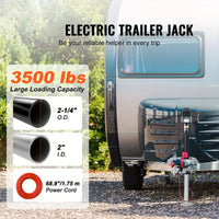 Electric Trailer Jack / 3500 pound capacity - 3500 lbs - alternate angle | AAA Trailer