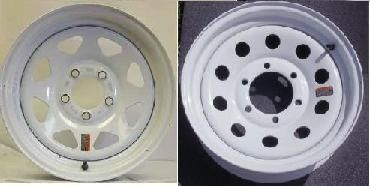 14-Inch White Spoke Wheel with 5.5-Inch Width and 5-4.50 Bolt Pattern