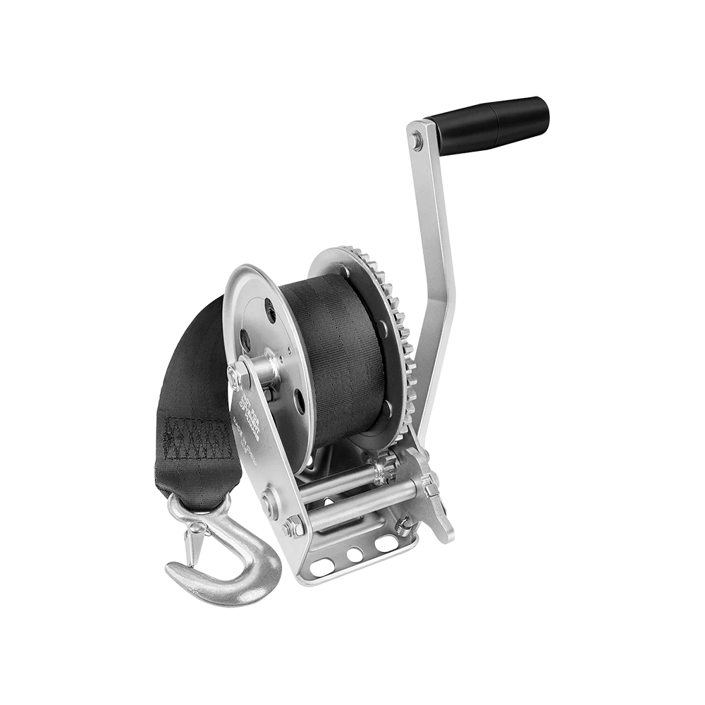 Single Speed Boat Trailer Winch 1500 lb. with 20' Strap