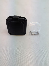 15 Amp Flanged Power Inlet – NEMA 5-15 125V – Weatherproof Trailer/RV - Side View | AAA Trailer