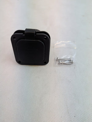 15 Amp Flanged Power Inlet – NEMA 5-15 125V – Weatherproof Trailer/RV - detail view | AAA Trailer
