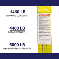 1.5" x15' Ratchet Strap 4400 lbs - 4400 lbs - detail view | AAA Trailer