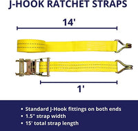 1.5" x15' Ratchet Strap 4400 lbs - 4400 lbs - alternate angle | AAA Trailer