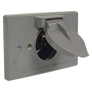 Hubbell RACO Weatherproof 15A Motor Plug Base – Rugged Outdoor Power - full product view | AAA Trailer