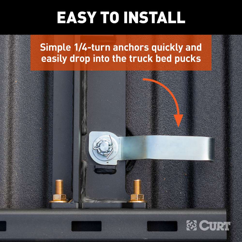 CURT 16027 Puck System 5th Wheel Adapter with Rails, Select Chevy, Ford, GMC, 25K #16027