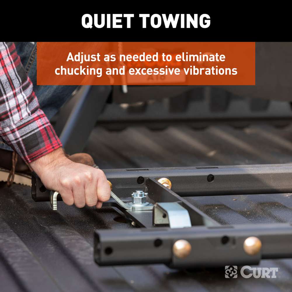 CURT 16027 Puck System 5th Wheel Adapter with Rails, Select Chevy, Ford, GMC, 25K #16027
