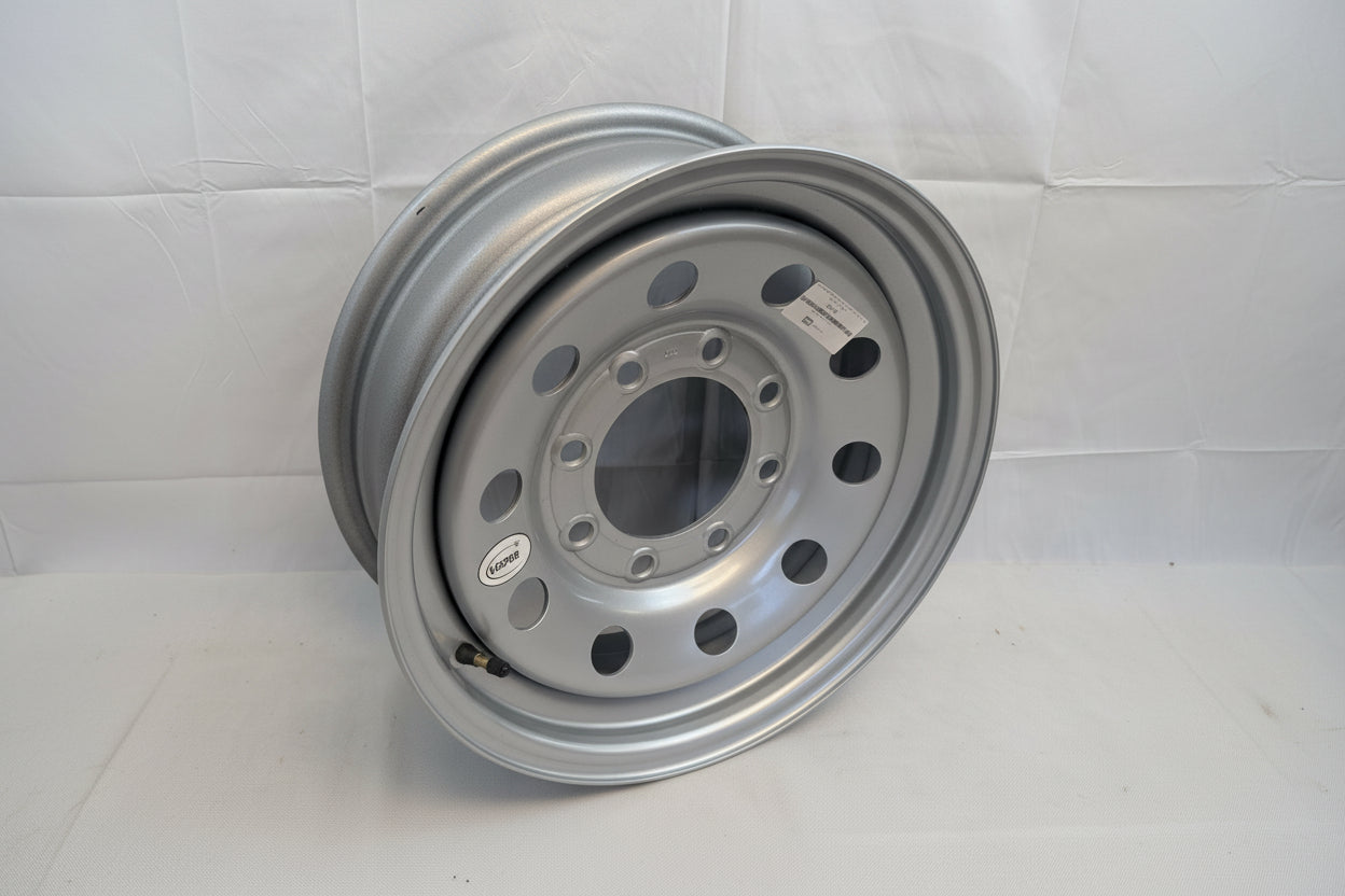 Vesper 16" x 6" Steel Modular Trailer Wheel - Silver 8 lug on 6.5 Bolt Pattern