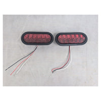 2 Pack T66  Trailer Truck LED Sealed RED 6" Oval Stop/Turn/Tail Light - full product view | AAA Trailer