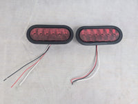 2 Pack T66  Trailer Truck LED Sealed RED 6" Oval Stop/Turn/Tail Light - full product view | AAA Trailer