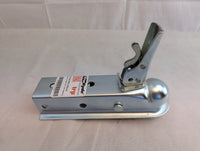 2" Straight Trailer Coupler – Lever Lock | 3,500 lb Capacity | CT-3001-Z Zinc Plated - 3,500 lb - close-up view | AAA Trailer