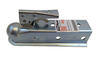 2" Straight Trailer Coupler – Lever Lock | 3,500 lb Capacity | CT-3001-Z Zinc Plated - 3,500 lb - close-up view | AAA Trailer