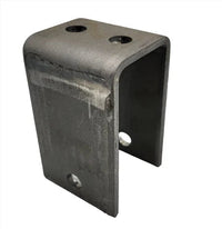 2" Wide Slipper Spring Front Hanger - w 9/16" Keep Bolt Hole - full product view | AAA Trailer