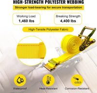 2" x 15' E-Track Ratchet Strap – Heavy Duty 4,400 lb Trailer & Cargo Van Tie Down - 4,400 lb - alternate angle | AAA Trailer