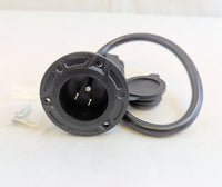 20 Amp 115V RV Shore Power Inlet with Extension Cord | Trailer Electrical Outlet - 115V, 2.5 x 2.5 x 3 - detail view | AAA Tr
