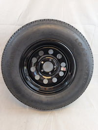 205/75R15 LoadStar ST Radial Trailer Tire w/ 15" Black Mod Wheel - 5 on 4-1/2 -LR C - full product view | AAA Trailer