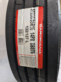 235/85/16 Diamondback 14 ply, Load G, Tire only - alternate angle | AAA Trailer