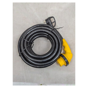 25' RV Power Cord with Locking 30A Right Angle Adapter - full product view | AAA Trailer