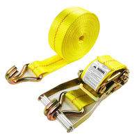 27' x 2" Commercial Grade Padded J-Hook Ratchet Strap Tie-Down - detail view | AAA Trailer