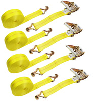 27' x 2" Commercial Grade Padded J-Hook Ratchet Strap Tie-Down - alternate angle | AAA Trailer