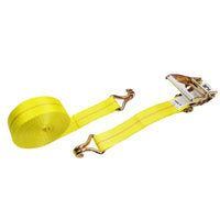 27' x 2" Commercial Grade Padded J-Hook Ratchet Strap Tie-Down - close-up view | AAA Trailer