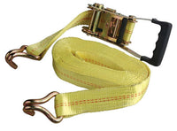27' x 2" Commercial Grade Padded J-Hook Ratchet Strap Tie-Down - full product view | AAA Trailer