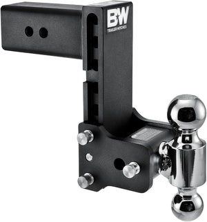 B&W Tow & Stow Adjustable Trailer Hitch Ball Mount – 3" Receiver, Dual Ball (2" & 2-5/16"), 7.5" Drop | TS30040B