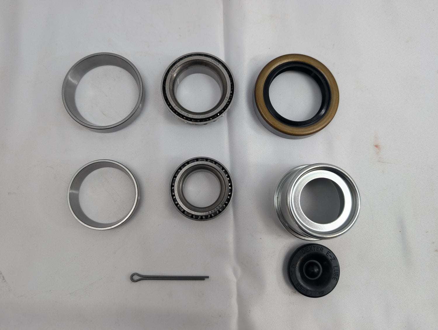 3500 lb Trailer Bearing Kit with EZ Lube Cap — L68149 L44649 Bearings, Races & Seal — #84 Spindle — Dexter Lippert Compatible