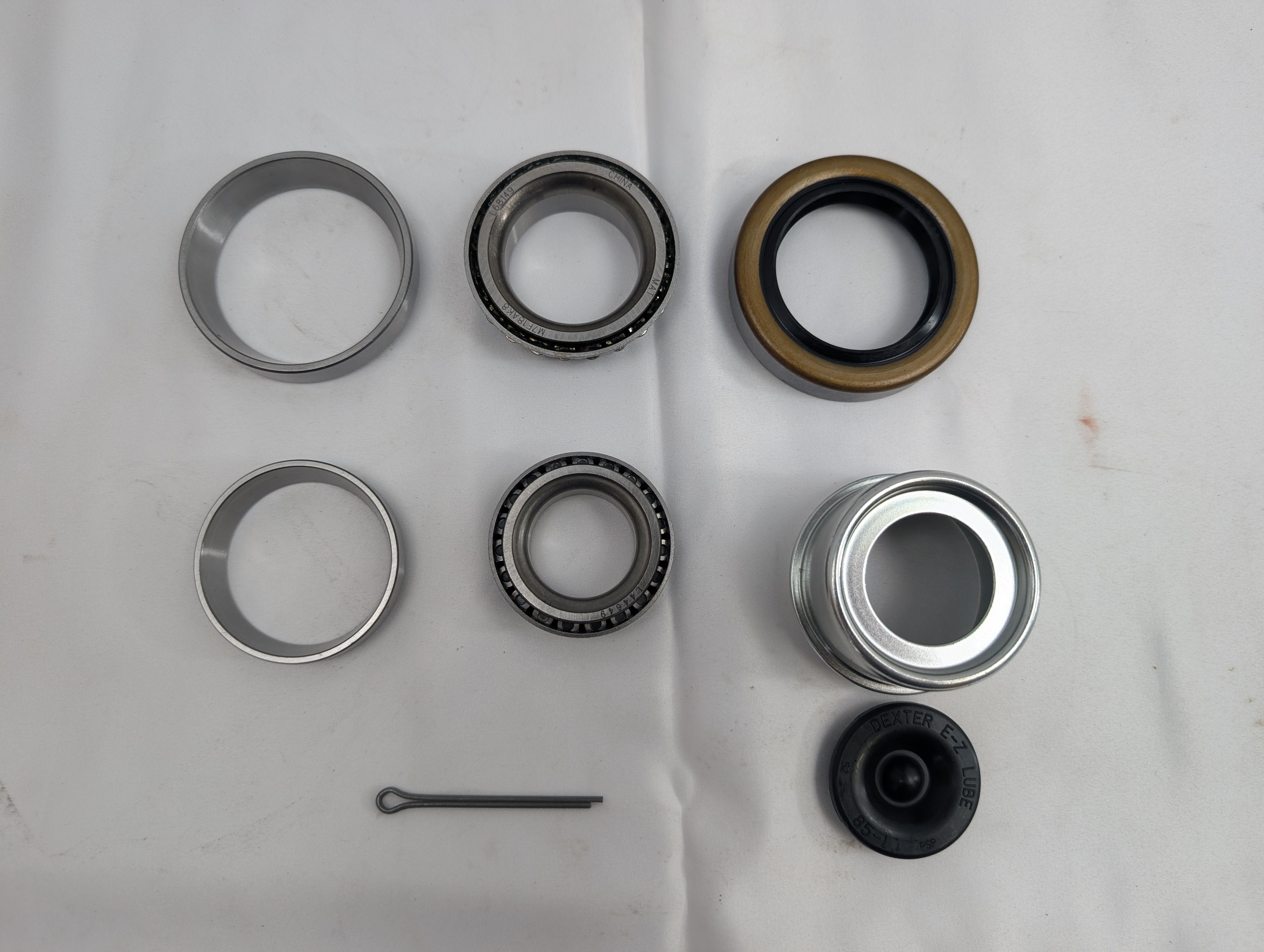 3500 lb Trailer Bearing Kit with EZ Lube Cap — L68149 L44649 Bearings, Races & Seal — #84 Spindle — Dexter Lippert Compatible