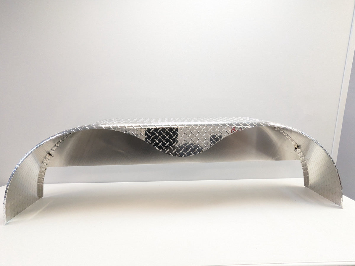 ALUMINUM FENDER TANDEM WITH BACKER PLATE DIAMOND PLATE