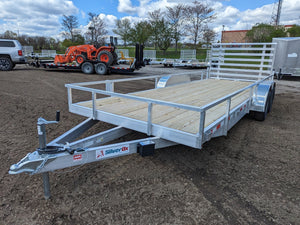Silver Ox  7x18 Tandem Axle  Aluminum Utility Trailer with Heavy Duty Package
