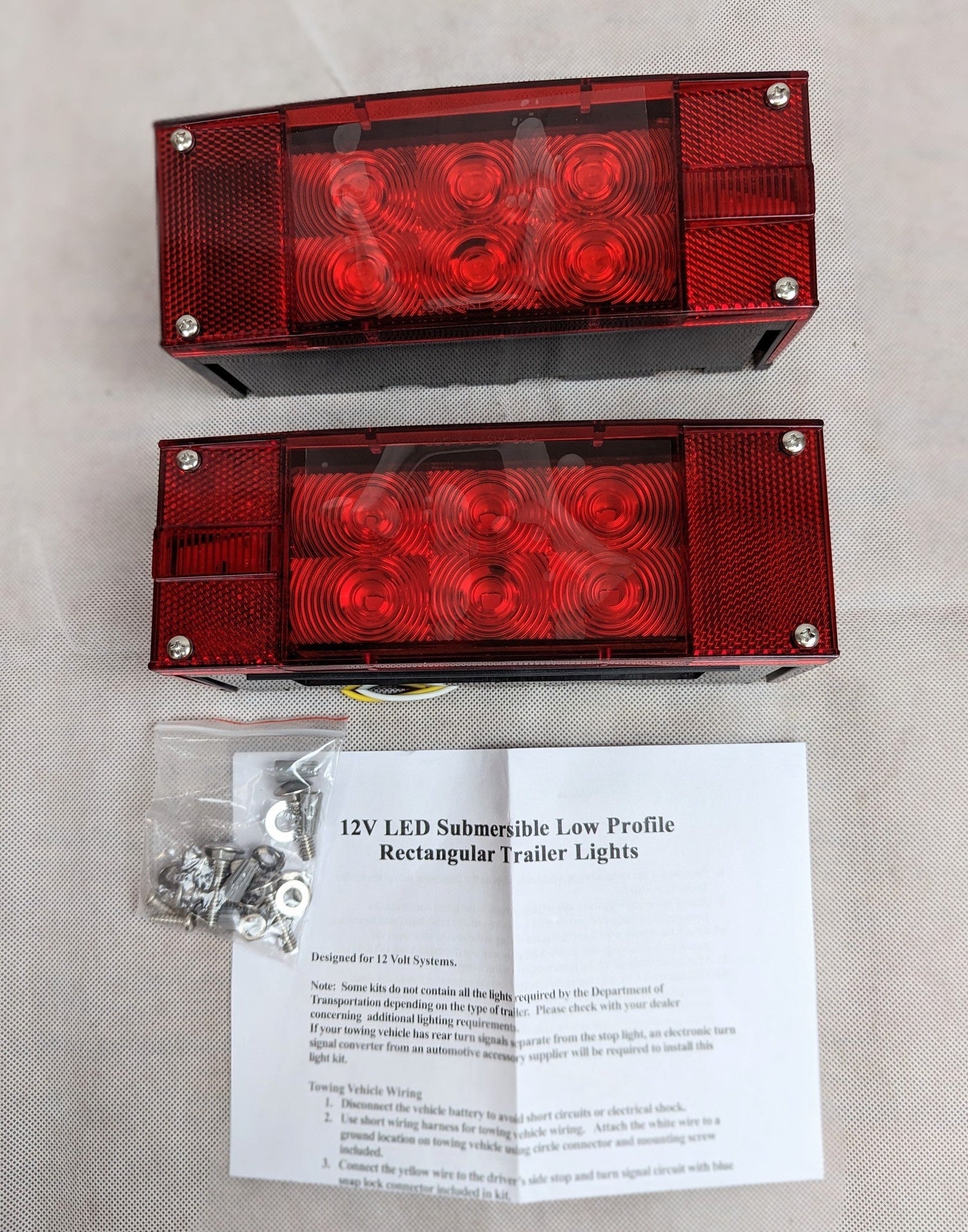 Submersible Rectangle LED Tail Light Set