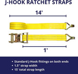 1.5" x15' Ratchet Strap 4400 lbs