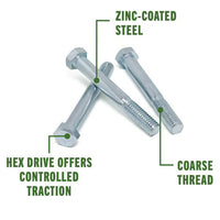3/8-in x 3-in Zinc-Plated Coarse Thread Hex Bolt