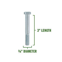 3/8-in x 3-in Zinc-Plated Coarse Thread Hex Bolt